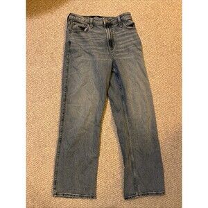 Hollister Women's Ultra High-Rise Dad Jeans Light Wash Distressed Denim Size 4s